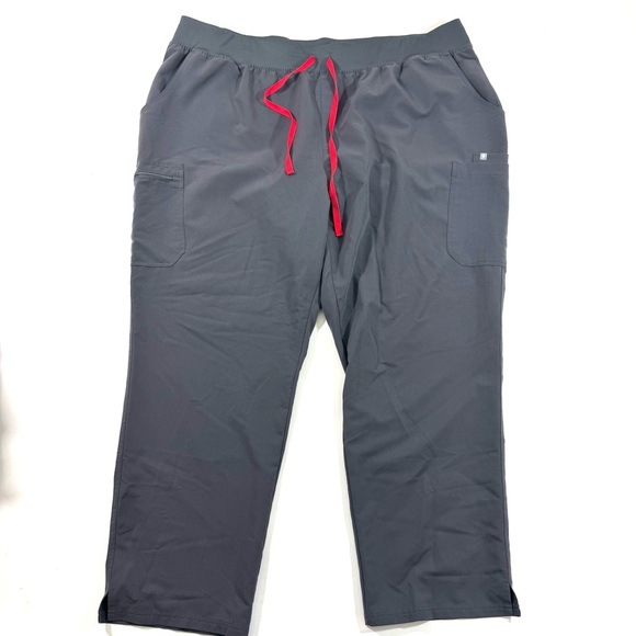 Figs Yola High Waist Scrub Bottom Pants Charcoal Grey - Picture 1 of 8